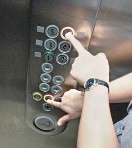 Pressing lift buttons